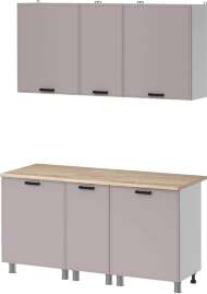 Кухня Аленушка 1,6м в.3 Магнолия Кашемир,скоба черный,сонома Кухня Аленушка 1,6м в.3 Магнолия Кашемир,скоба черный,сонома