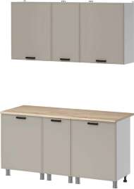 Кухня Аленушка 1,6м в.3 Магнолия Керамика,скоба черный,сонома Кухня Аленушка 1,6м в.3 Магнолия Керамика,скоба черный,сонома