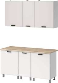 Кухня Аленушка 1,6м в.3 Магнолия Молочный,скоба черный,сонома Кухня Аленушка 1,6м в.3 Магнолия Молочный,скоба черный,сонома