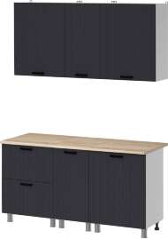 Кухня Аленушка 1,6м в.4 Лотос Сталь,скоба антрацит,сонома Кухня Аленушка 1,6м в.4 Лотос Сталь,скоба антрацит,сонома