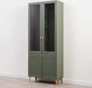 Марион шкаф-витрина 16.397.02 Дымчатый зеленый / Олива шагрень Марион шкаф-витрина 16.397.02 Дымчатый зеленый / Олива шагрень