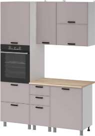 Кухня Аленушка 1,6м ПД 2 Магнолия Кашемир,скоба черный,сонома Кухня Аленушка 1,6м ПД 2 Магнолия Кашемир,скоба черный,сонома