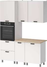 Кухня Аленушка 1,6м ПД Лаванда Молочный,скоба черный,сонома Кухня Аленушка 1,6м ПД Лаванда Молочный,скоба черный,сонома