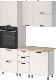 Кухня Аленушка 1,6м ПД 2 Магнолия Молочный,скоба черный,сонома Кухня Аленушка 1,6м ПД 2 Магнолия Молочный,скоба черный,сонома