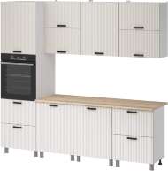 Кухня Аленушка 2,4м Лотос Молочный,скоба антрацит,сонома Кухня Аленушка 2,4м Лотос Молочный,скоба антрацит,сонома