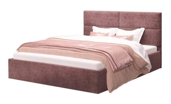 Кровать мягкая 160х200 Сити MLK с основанием (Велюр Серо-фиолетовый)