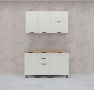 Кухня Аленушка 1,4м с ящ. Лотос Молочный,скоба антрацит,черный Кухня Аленушка 1,4м с ящ. Лотос Молочный,скоба антрацит,черный