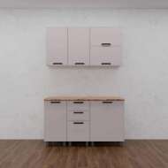 Кухня Аленушка 1,4м с ящ. Магнолия Кашемир,скоба черный,черный Кухня Аленушка 1,4м с ящ. Магнолия Кашемир,скоба черный,черный