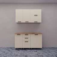 Кухня Аленушка 1,4м с ящ. Орхидея Крем,скоба черный,черный Кухня Аленушка 1,4м с ящ. Орхидея Крем,скоба черный,черный