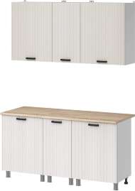 Кухня Аленушка 1,6м в.3 Лотос Молочный,скоба антрацит,сонома Кухня Аленушка 1,6м в.3 Лотос Молочный,скоба антрацит,сонома