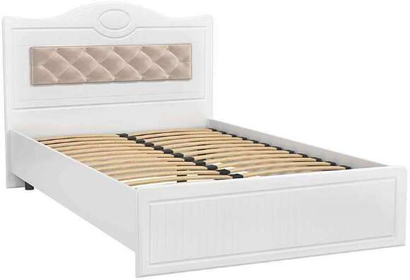 Кровать 1200 с мягким элементом Монако МН-7 + МН-7А белое дерево