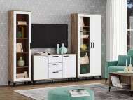 Марсель гостиная комплектация 2 Дуб Крафт табачный/Меренга Марсель гостиная комплектация 2 Дуб Крафт табачный/Меренга