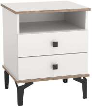 Тумба прикроватная 51.17 Либерти опора h=150мм Белый / Дуб Каньон