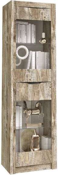 Пенал-стекло Ривьера, Дуб Юкон, Бетон темный