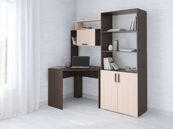 Компьютерный стол угловой Квартет-12 (Венге/Дуб молочный) Компьютерный стол угловой Квартет-12 (Венге/Дуб молочный)