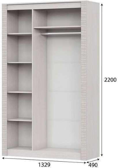 Шкаф комбинированный 3х ств. "Гамма 20" Ясень Анкор светлый, Сандал светлый Шкаф комбинированный 3х ств. "Гамма 20" Ясень Анкор светлый, Сандал светлый