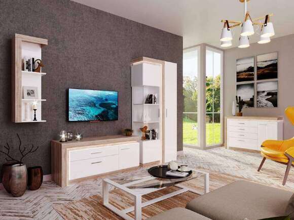 Шкаф-витрина Люмен 05 Ижмебель (Дуб Сакраменто) Шкаф-витрина Люмен 05 Ижмебель (Дуб Сакраменто)