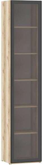 200.01 шкаф для белья (витрина) Арден Дуб Делано / черный