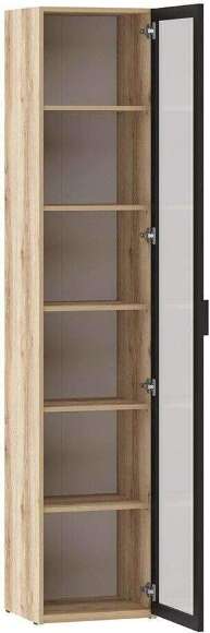 200.01 шкаф для белья (витрина) Арден Дуб Делано / черный