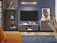 Марсель гостиная комплектация 3 Дуб Крафт серый/Софт графит Марсель гостиная комплектация 3 Дуб Крафт серый/Софт графит