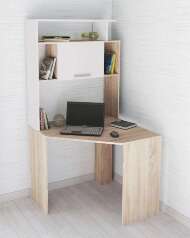 Компьютерный стол угловой Квартет-12 (Дуб Сонома/Белый) Компьютерный стол угловой Квартет-12 (Дуб Сонома/Белый)