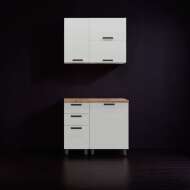 МК Аленушка 1м с 3 ящ Лаванда Молочный,скоба черный,сонома МК Аленушка 1м с 3 ящ Лаванда Молочный,скоба черный,сонома