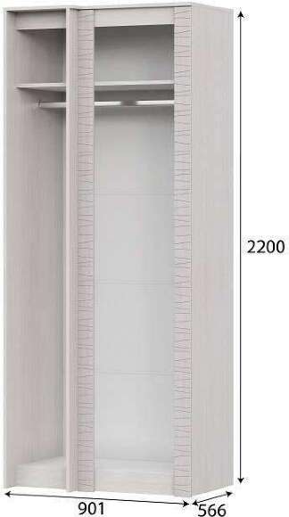 Шкаф угловой (прямой) "Гамма 20" Ясень анкор светлый, Сандал светлый