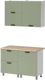 МК Аленушка 1,2м с ящ.в 2 Орхидея Фисташка,скоба черный,сонома