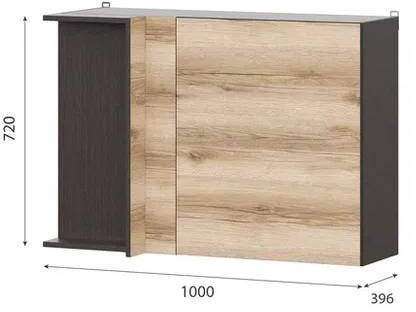Шкаф кухонный навесной угловой 100 см Берген 10ув (Венге/Дуб Делано)