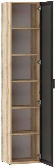 200.01 шкаф для белья (зеркало) Арден Дуб Делано / черный