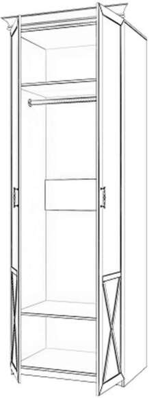 Бэль Шкаф двухдверный + Карнизы 802/424 Слоновая кость Бэль Шкаф двухдверный + Карнизы 802/424 Слоновая кость