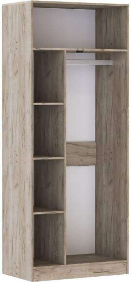 Шкаф для одежды и белья Руэлла, Дуб крафт серый, Дуб крафт белый Шкаф для одежды и белья Руэлла, Дуб крафт серый, Дуб крафт белый