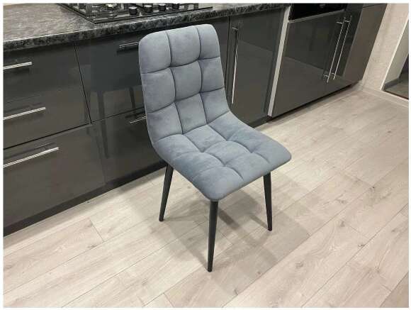 Стул Х / черный /велюр серый