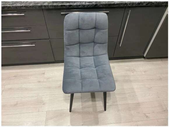 Стул Х / черный /велюр серый