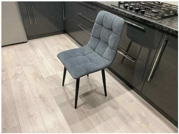 Стул Х / черный /велюр серый