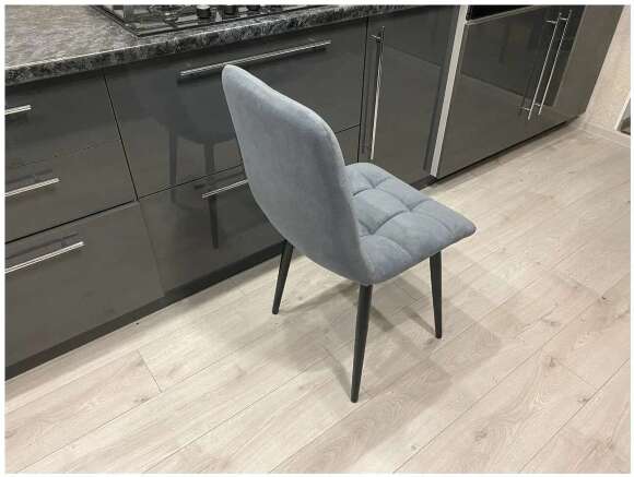 Стул Х / черный /велюр серый