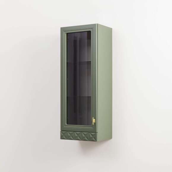Марион шкаф навесной 16.334 Дымчатый зеленый / Олива шагрень Марион шкаф навесной 16.334 Дымчатый зеленый / Олива шагрень