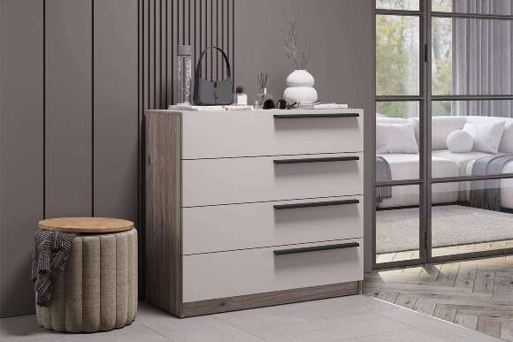 Комод КМ-02, Дуб смоки, Кашемир