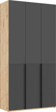 Марвэл Шкаф 3-х ств. (1200) (Браш Графит, Дуб Крафт)