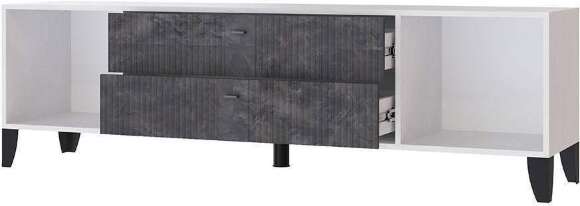 Тумба под телевизор Парус-10, Белый, Мальта грей Тумба под телевизор Парус-10, Белый, Мальта грей