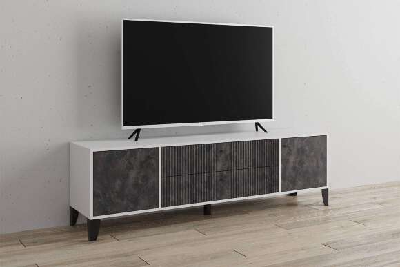 Тумба под телевизор Парус-10, Белый, Мальта грей Тумба под телевизор Парус-10, Белый, Мальта грей