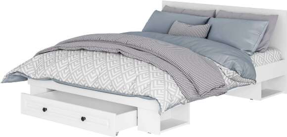 Кровать с реечным настилом и ящиками Софт КР-16 (1,6), Белый