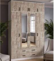 Шкаф для одежды и белья с антресолью Лагуна 160 см, белый/дуб юкон Шкаф для одежды и белья с антресолью Лагуна 160 см, белый/дуб юкон