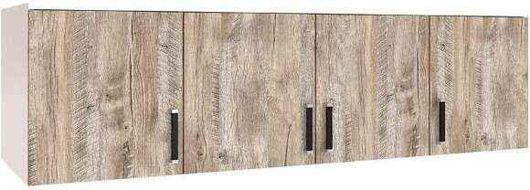 Шкаф для одежды и белья с антресолью Лагуна 160 см, белый/дуб юкон