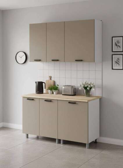 МК Аленушка 1,4м Орешник Матовый Вижен,скоба черный,сонома