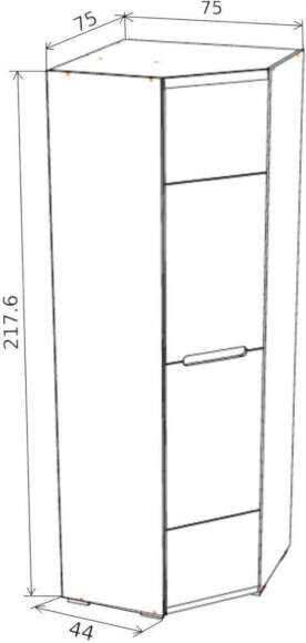 Шкаф Наоми угловой дуб каньон / графит