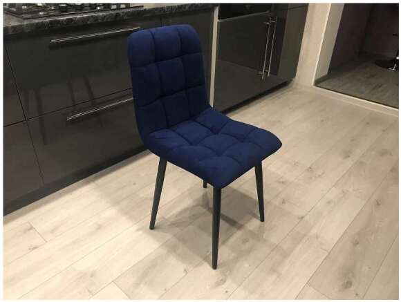 Стул Х / черный /велюр синий