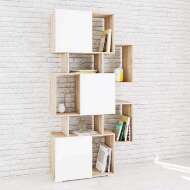 Стеллаж Ромео-9 (ТЭКС) Белый / Дуб Сонома