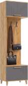 Ирис Прихожая Шкаф с вешалками (Браш Графит, Дуб Крафт)