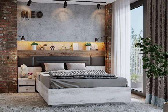 Спальня Neo. Комплект 3, дуб шавиниган